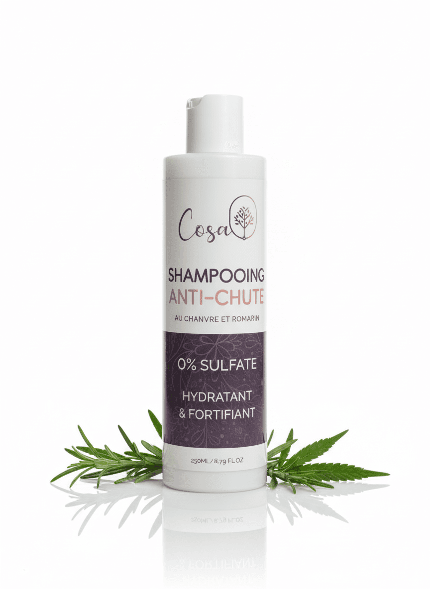 Shampooing Sans Sulfate Anti-Chute au Chanvre et Romarin